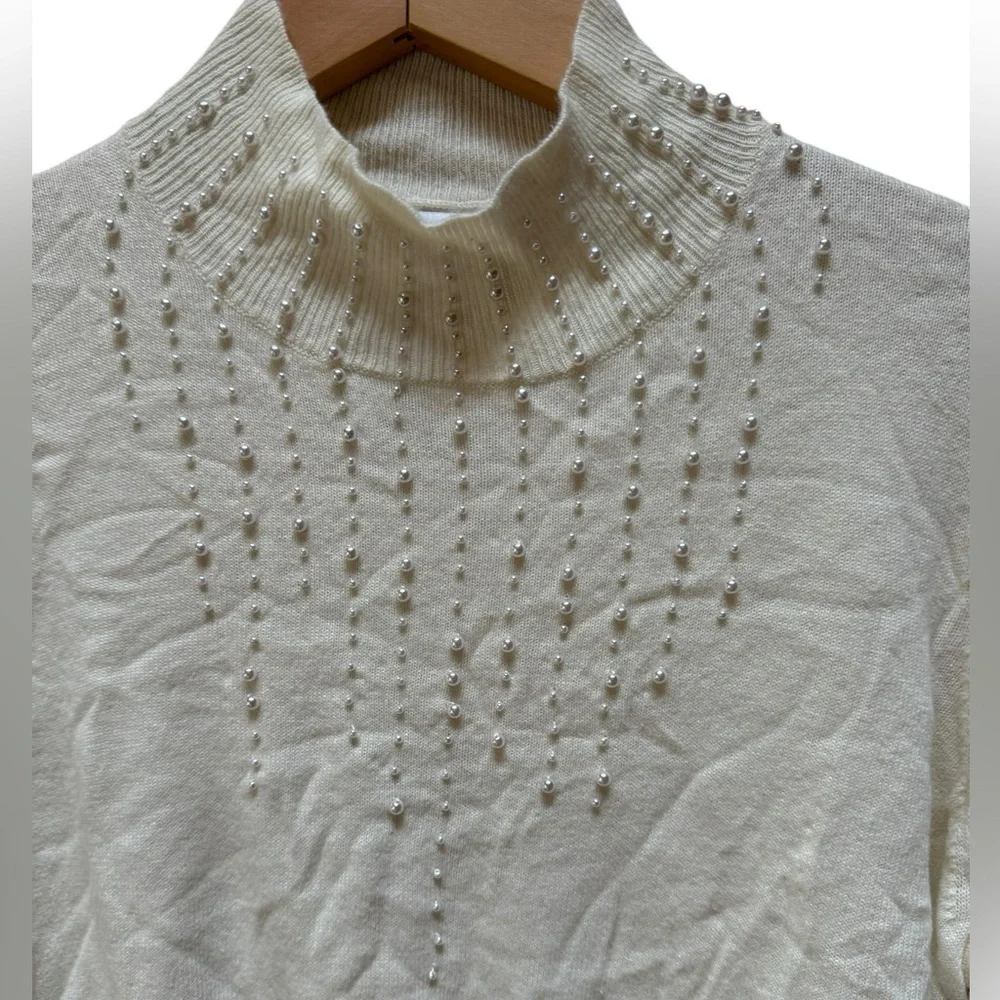 NWT Rena Rowan Beaded Cream Sweater‎